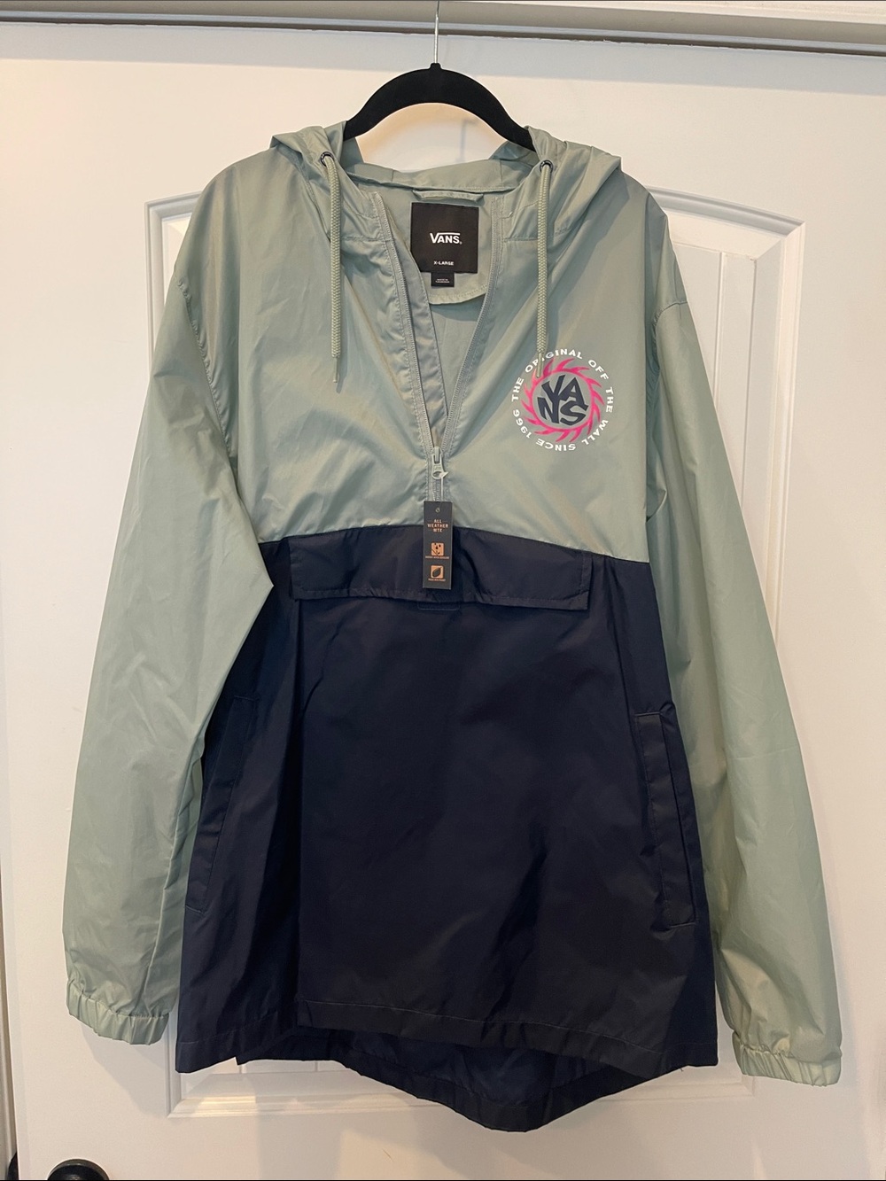 Vans Hooded Two-Tone Pullover - Sage Green & Navy